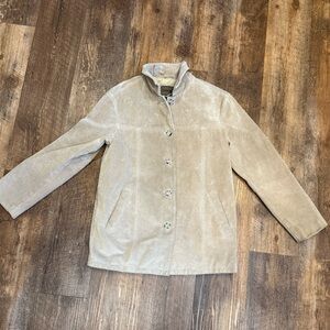 Brandon Thomas Light Green Tan 100% leather coat, women’s Medium